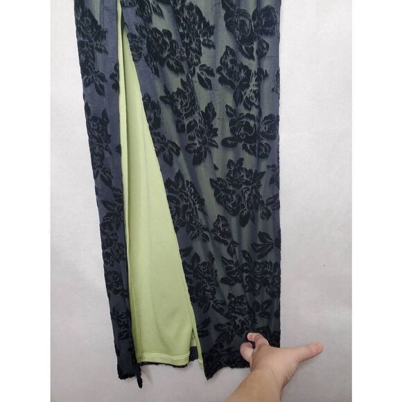 Vintage Y2K Rampage Made in USA Velvet Burnout Floral Whimsygoth Maxi Slip Dress - Picture 7 of 12